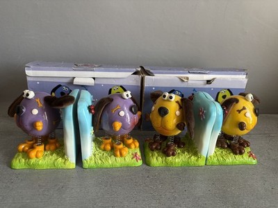 Cartoon Hund Figur Buchstützen - Deko - Sammlerstücke - 2 Sets 