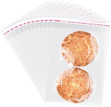 300 Pcs Clear Cellophane Bags 5x7 Inches, Self Sealing Resealable Cookie Bags fo