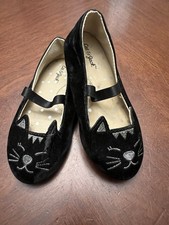 Toddler Girls Black Kitty Flats Cat  Jack