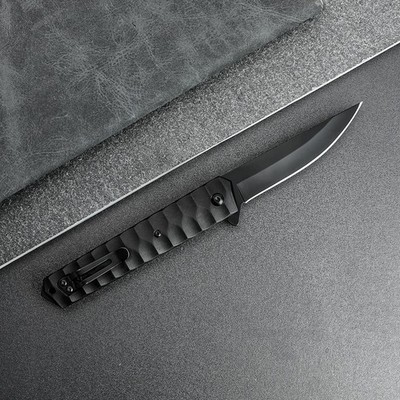 EDC Folding Knife - Ball Bearing Flip Open 3.54'' Tanto Blade Aluminum Handle