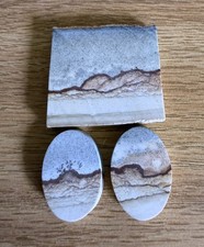 Chicken Track picture stone slab and preform cabs. Rare high quality 