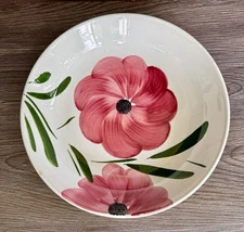 Italian Pasta Bowl Stoviglieria Made In Italy Large Hand Painted Red Floral