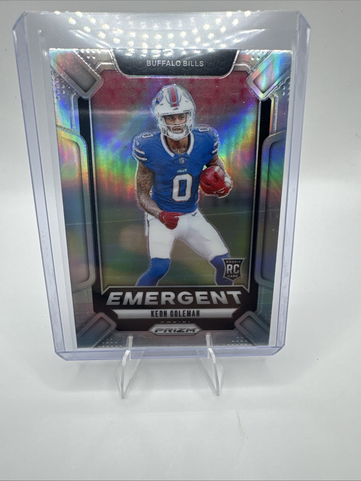 2024 Panini Prizm Emergent Keon Coleman #16 Silver Prizm (RC) Buffalo Bills SP