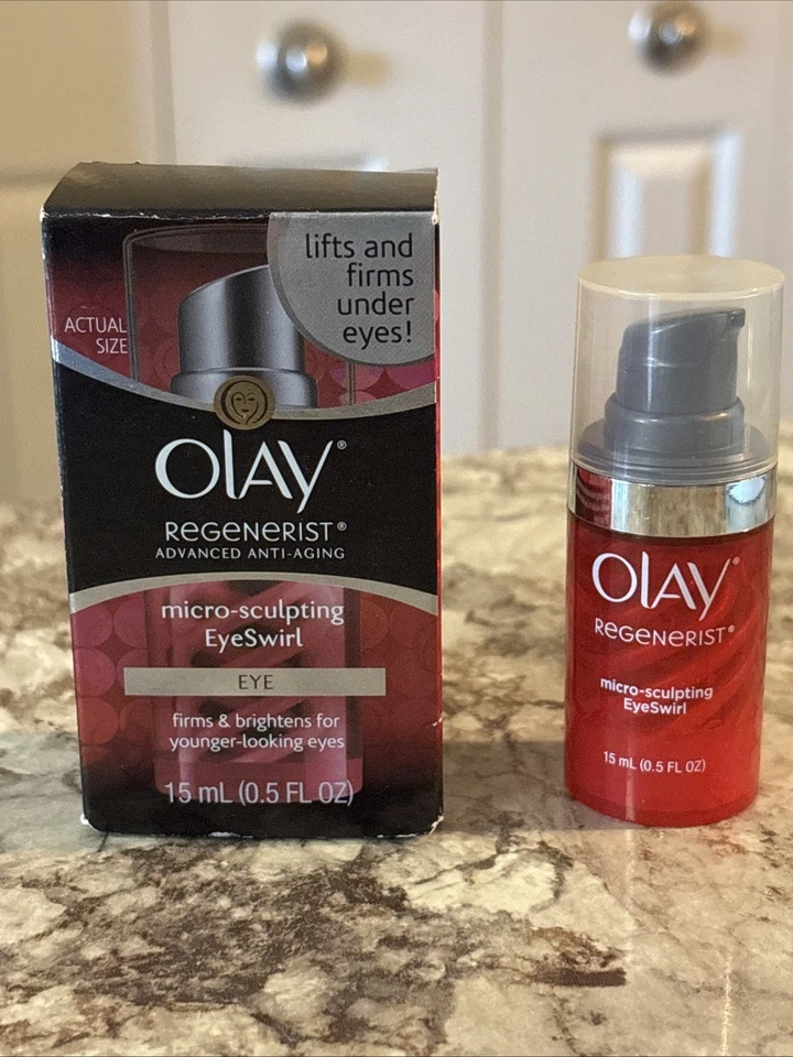 Crema antienvejecimiento Olay Regenerist microesculpidora para ojos remolino 0,5 OZ FORMA ORIGINAL NOS Foto 2 de 4