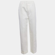 Hermes Cream Gabardine Trousers M