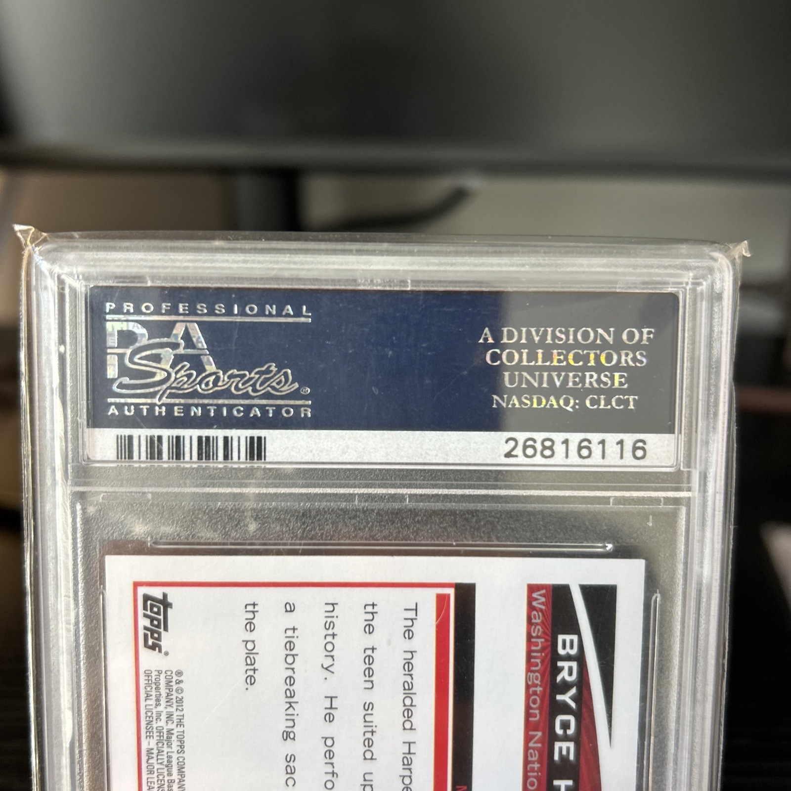 2012 Topps Update Bryce Harper PSA 10 view 3