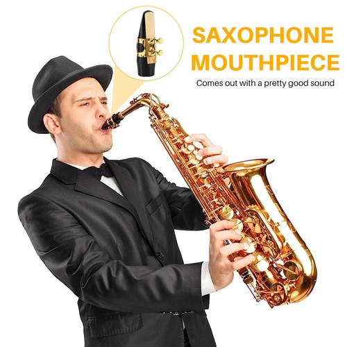 Alt Saxophon Mundstueck Kunststoff mit Kappe Metall Schnalle Rohrblattmunds6309 - Bild 2 von 7