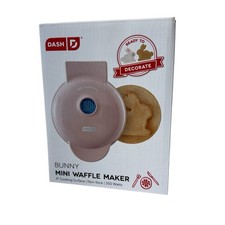 Dash Mini Waffle Maker Easter Bunny Rabbit Shaped  4" NEW Pink Color