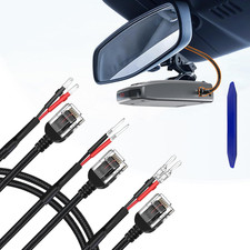 Radar Detector Mirror Power Cable 3-Pack , 19.9" Braided RJ11 Cord   Universal