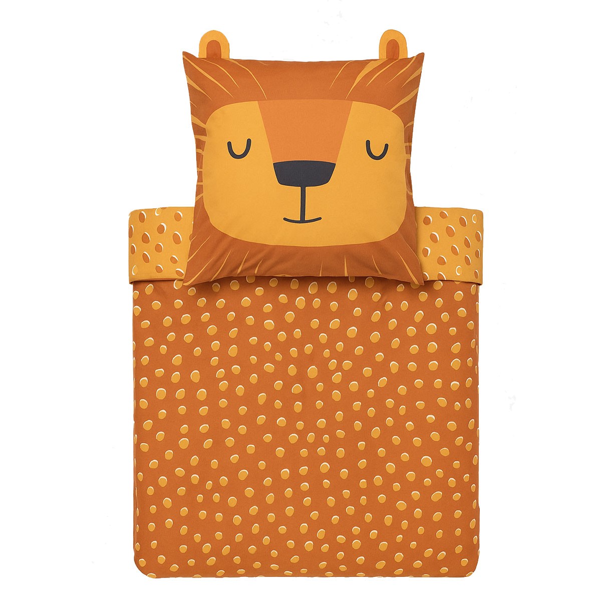 Parure de lit enfant funny lion 140 x 200 cm pour une chambre d'enfant jungle