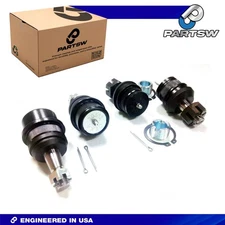 PartsW Jeep Wrangler 4Pc Front Lower & Upper Ball Joint Kit