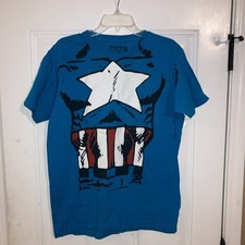 Marvel Captain America T-Shirt Size Adult Large Costume Cosplay 100 Cotton