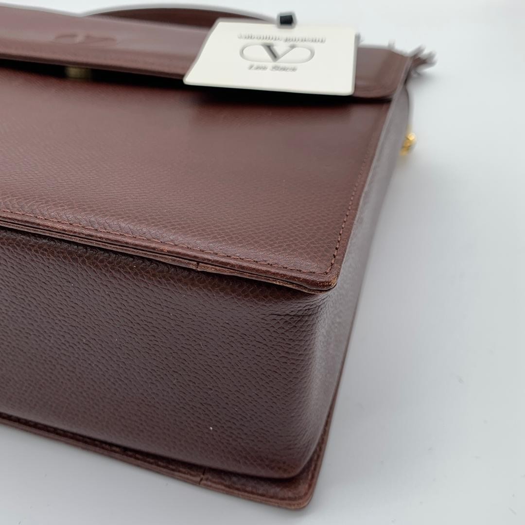 Valentino Garavani Leather Handbag Brown Top Handle Luxury Bag Women's Japan thumbnail 9