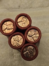 5 OBW Rolls Lincoln Memorial Cents.   P-D Mints 1960-1964