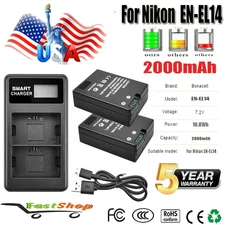 For Nikon Battery LCD Charger for Nikon EN-EL14 Battery D3200 D5300 DSLR Camera