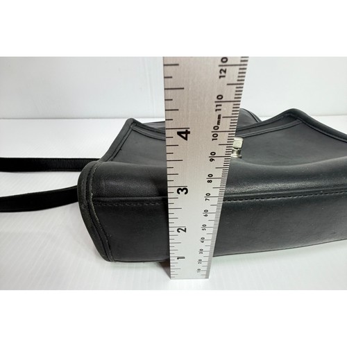 Vintage Coach Station Bag 9870 Black Leather Crossbody Satchel Made USA by Coach, $120 - Photo 11