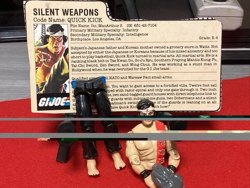 G.I. Joe Silent Weapons Quick Kick 1985 Hasbro Action Card