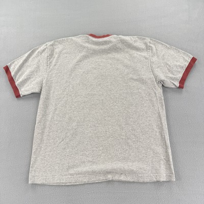 Timberland Shirt Mens Large Gray Maroon Ringer Tee 73