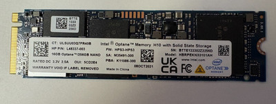 L48337-003 Intel 16GB/256GB NVMe M.2 SSD Solid State Drive 99%