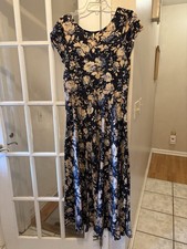 Women’s Maxi Dress CHAPS TROPIC BAY CREAM/MULTI-COLOR FLORAL SCOOP Back Large