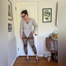 80s Vintage Fredricks of Hollywood Grey Wrap Bodysuit Long Sleeve