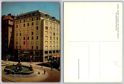 Vintage Postcard Wien Hotel Europa Neuer Markt Raphael Donner Brunnen Vienna