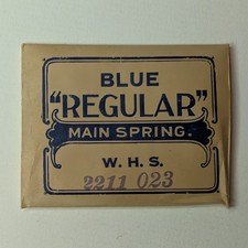 Waltham 14-Size Mainspring No. 2211   Blue Steel .023   NOS 14s 1884