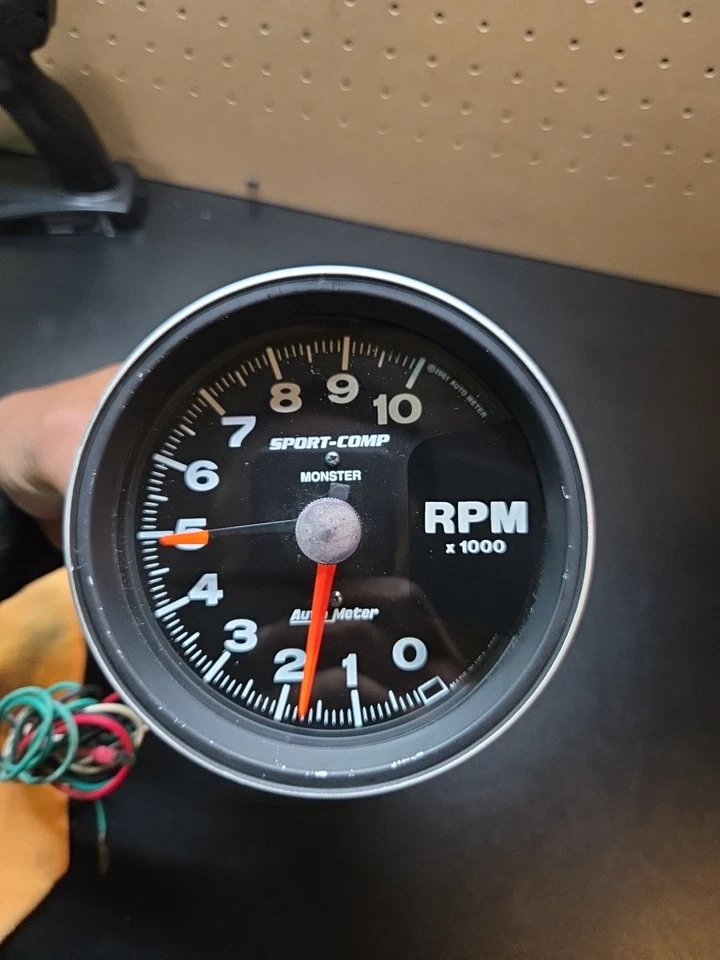 Auto Meter Monster Tachometer 10k Sport Comp Untested - Image 2 of 4