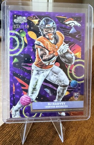 RJ Harvey 2025 Topps Cosmic Chrome Football Purple Nebula Refractor 35/150