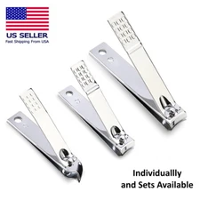 Professional Stainless Steel Finger Nail Toe Silver Handle Clippers Trimmer Sets