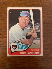 1965 TOPPS #596 DON LANDRUM CHICAGO CUBS BASEBALL CARD EX/MT NM