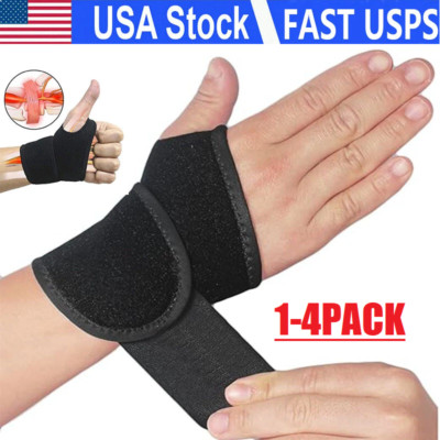 4× Wrist Hand Brace Support Carpal Tunnel Sprain Arthritis Gym Splint Left Right