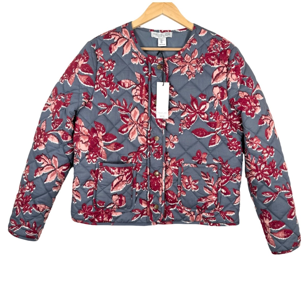 Rachel Zoe Floral Quilted button Jacket cottage core boho