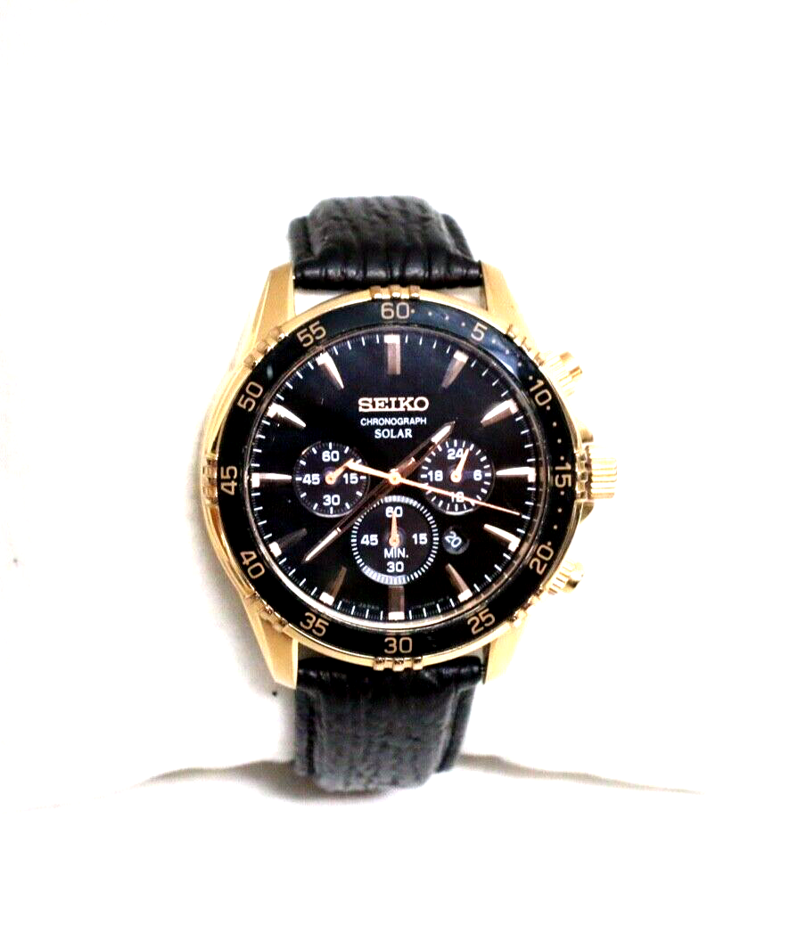 Seiko V175-0DH0 Chronograph Stainless Steel Date Solar Watch