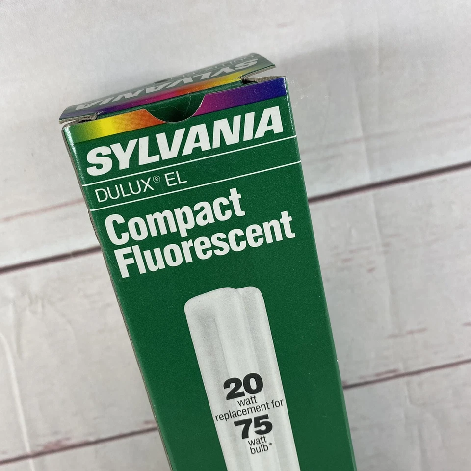(2) Bombilla Sylvania Dulux EL 20W CFL 2700K 82 CRI #29105 CF20EL/827/MED Foto 2 de 4