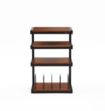 Norstone Esse Black With Walnut * Shelves Hi-Fi Rack / Stand & Vinyl Storage