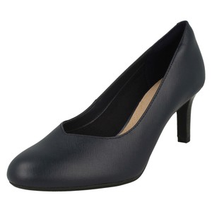 Clarks Bailarina Nolin Mujer Cuero Azul Marino Zapatos de Salón | eBay