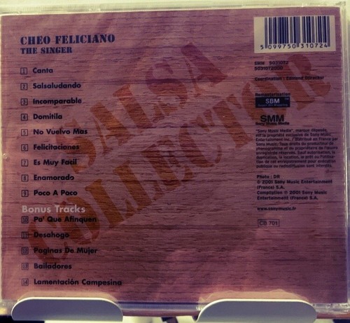 RARE CD No Longer Made Fania France Import Cheo Feliciano The Singer 5 Bonus - Picture 2 of 2