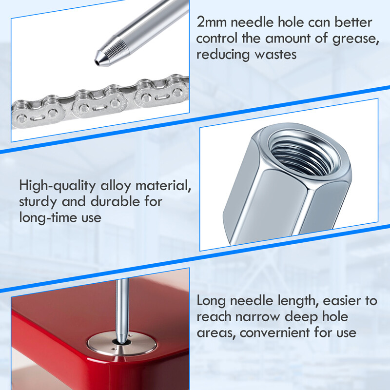 Grease Gun Needle Tip Narrow Grease Needle Nozzle Adapter,Needle Grease