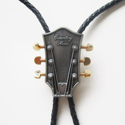 Western Country Music Guitar Cowboy Cowgirl Bolo Tie Leather also Stock in US