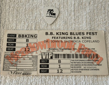 BB King Guitar Pick & Ticket 9/ 5/2004 B.B. King Blues Festival Concert Plectrum