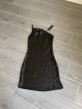 NASTY GAL Heartbreak City One Shoulder Satin Dress Size 6 NWT