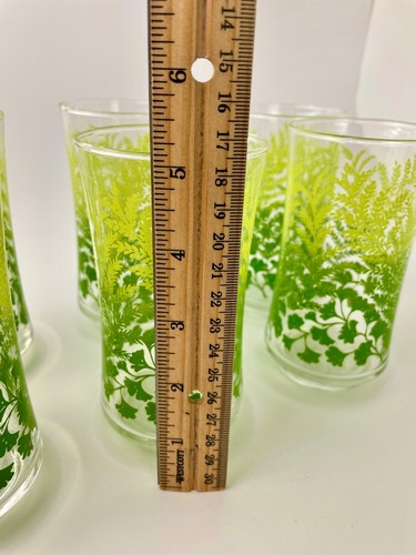 MCM Libbey Juice Drinking Glasses Green Parsley Rosemary and Thyme 6 - Picture 4 of 6