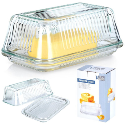 Butterdose Butterschale Butterbehälter Butterglocke aus Glas