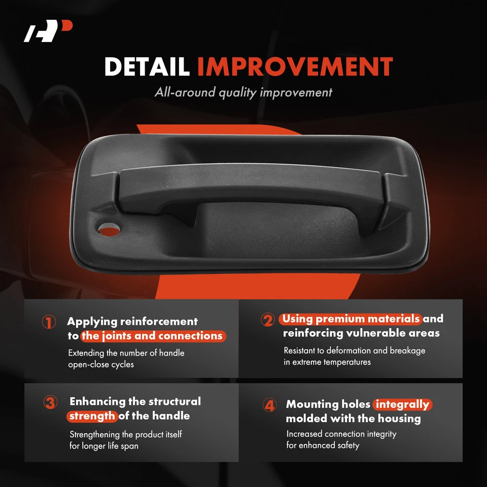 Manija de puerta exterior delantera izquierda negra A-Premium para Chevy LCF 3500 4500 GMC Isuzu Foto 3 de 4