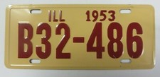 Vintage 1953 General Mills Wheaties ILLINOIS Cereal Bicycle License Plate