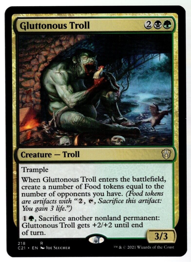 Gluttonous Troll 218 Non Foil Rare Commander 2021 MTG Near Mint