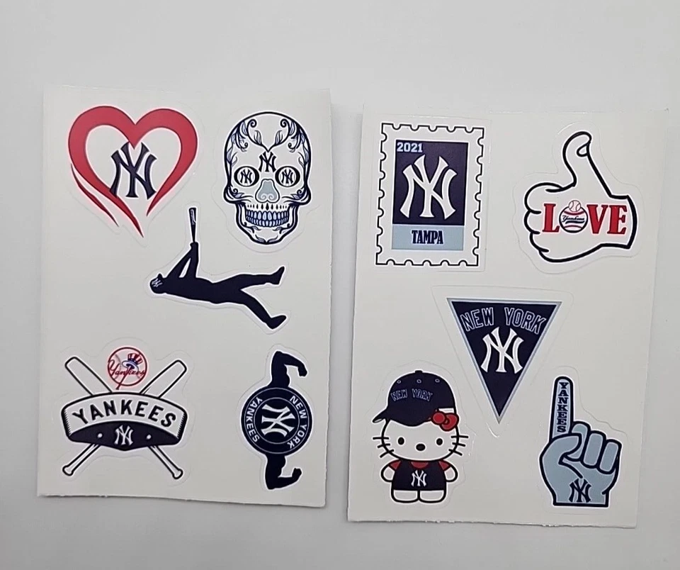 New York Yankees MLB Decal Stickers 8  6" x 4" Sheet of 35 Classic NYY Stickers - Image 2 of 4