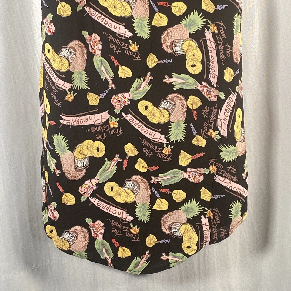 Lucy Love Dress Womens Small Hawaiian Hula Girl Pineapple Sundress Sleeveless - Image 3 of 4
