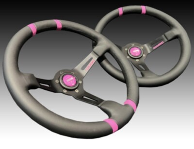 MOMO/Steering wheel/DRIFTING /330mm/90mm DEEP /Pink/Genuine/Japan